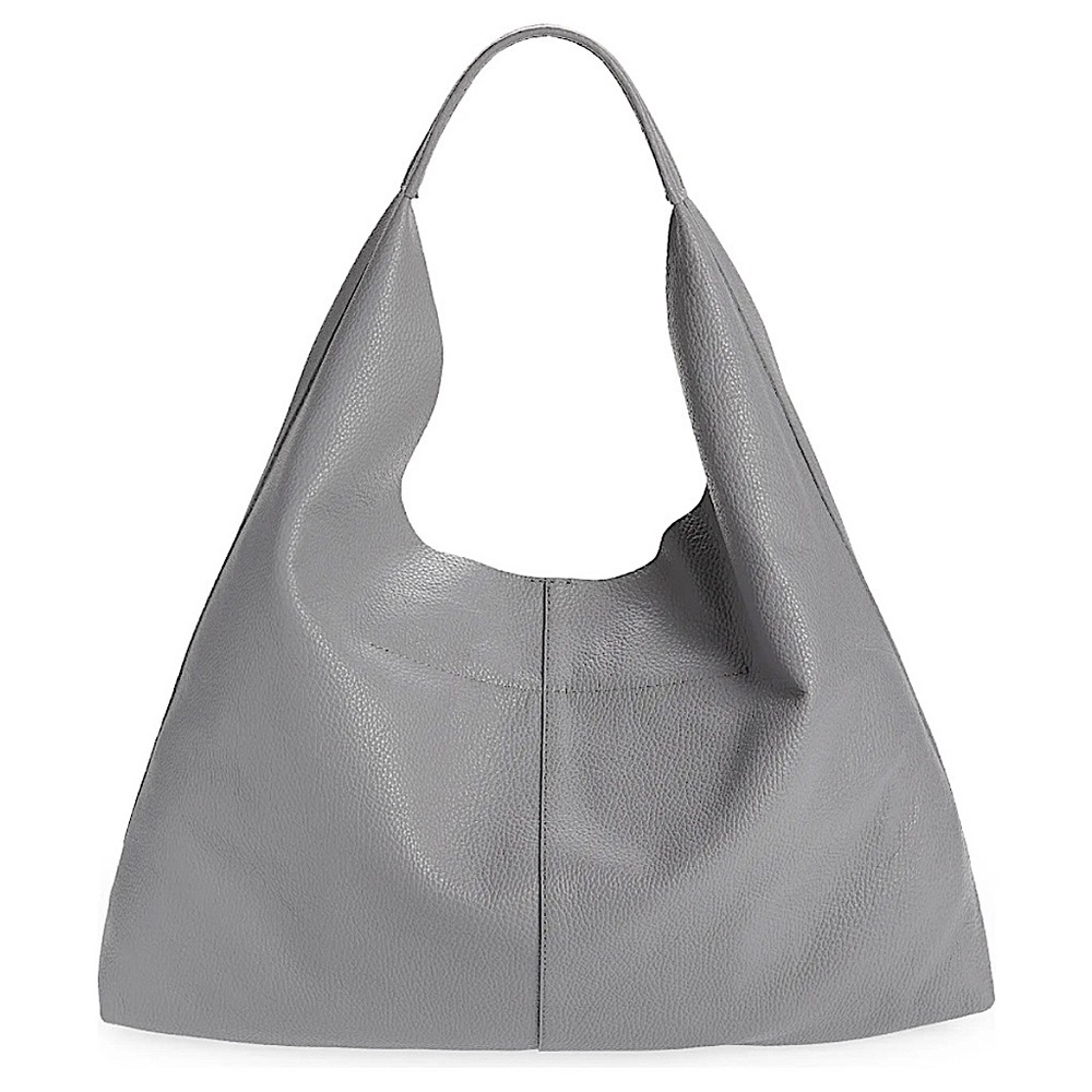 Kurt Geiger Violet XXL Oversized Light Gray Open Top Pebbled Soft Leather Tote - Picture 3 of 6